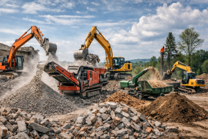 Épületbontás betondarálás gépi földmunka - Buja Bau Kft.